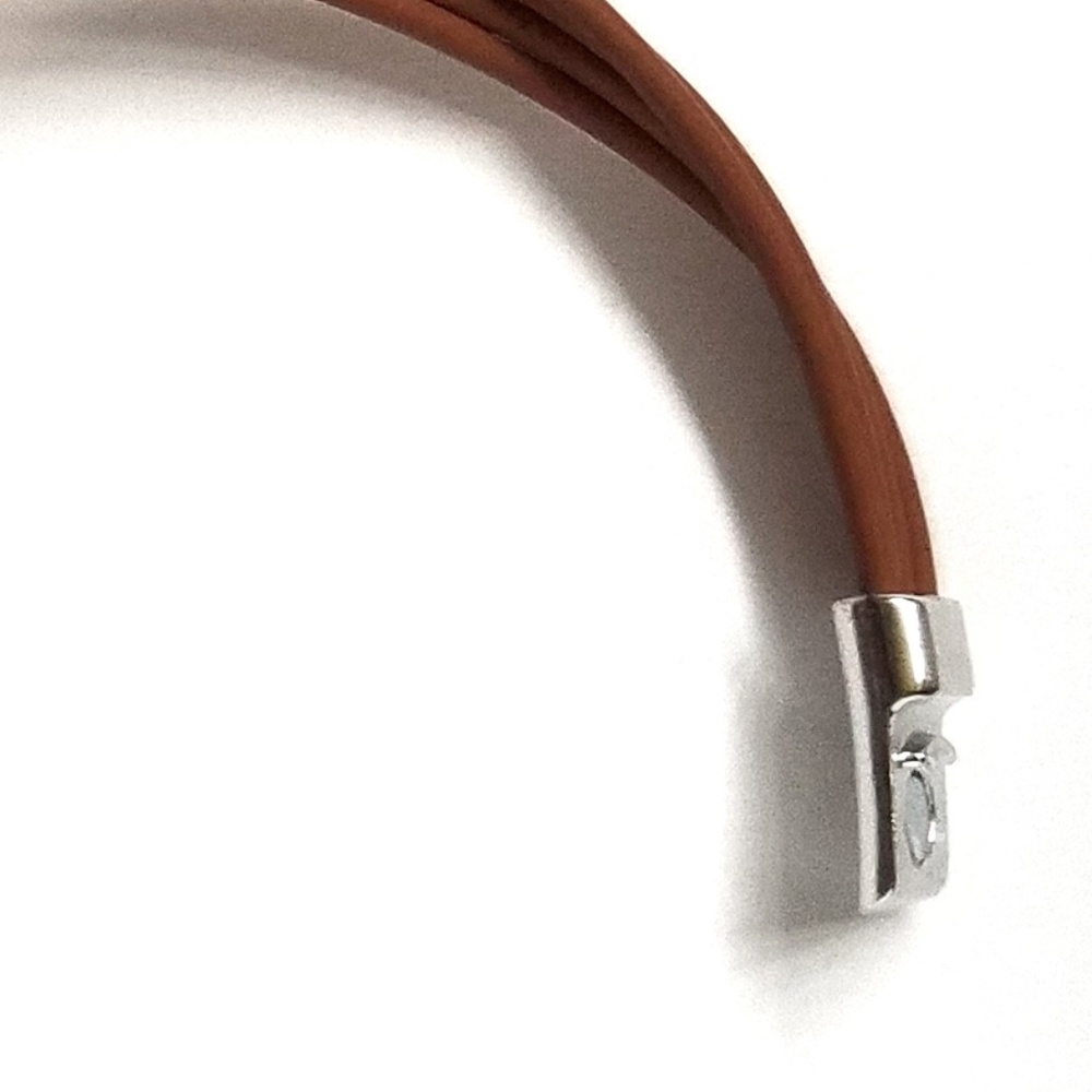 Leather Wrap Brown Glass Bead Bracelet - Picture 5 of 8